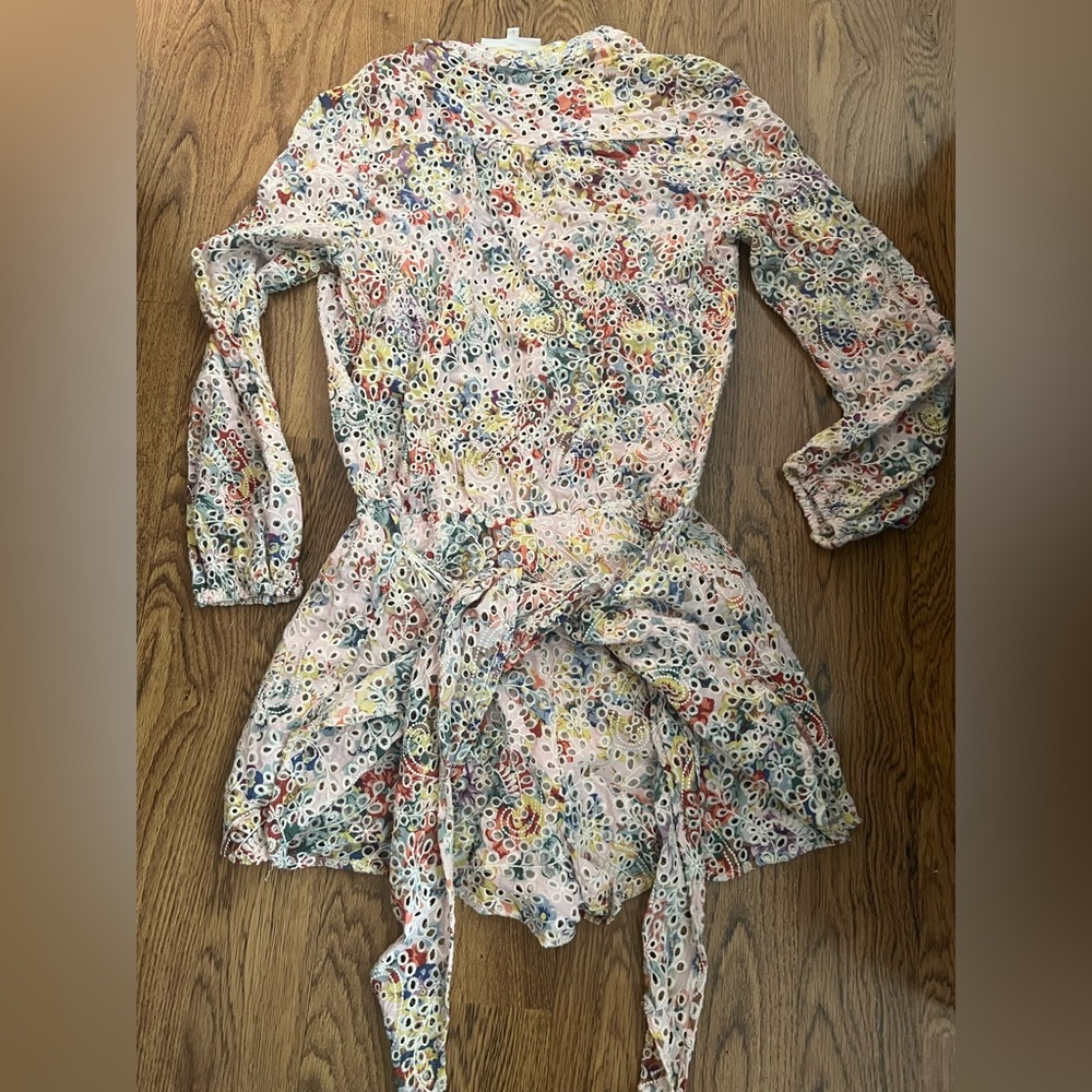 Mare mare Anthropologie Floral Eyelet Romper with Pastel Print boho chic revolve - Picture 5 of 9